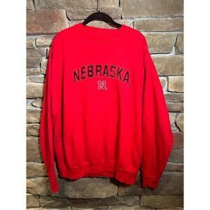 Vintage Y2K Nebraska red black‎ SOFFE Sweatshirt Embroidered Crewneck